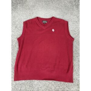 Oklahoma Sooners Sweater Vest Mens Large Red NCAA College Football Pro Player